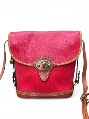 Vintage Dooney Bourke AWL Red Crossbody Bag Duck Logo USA Leather